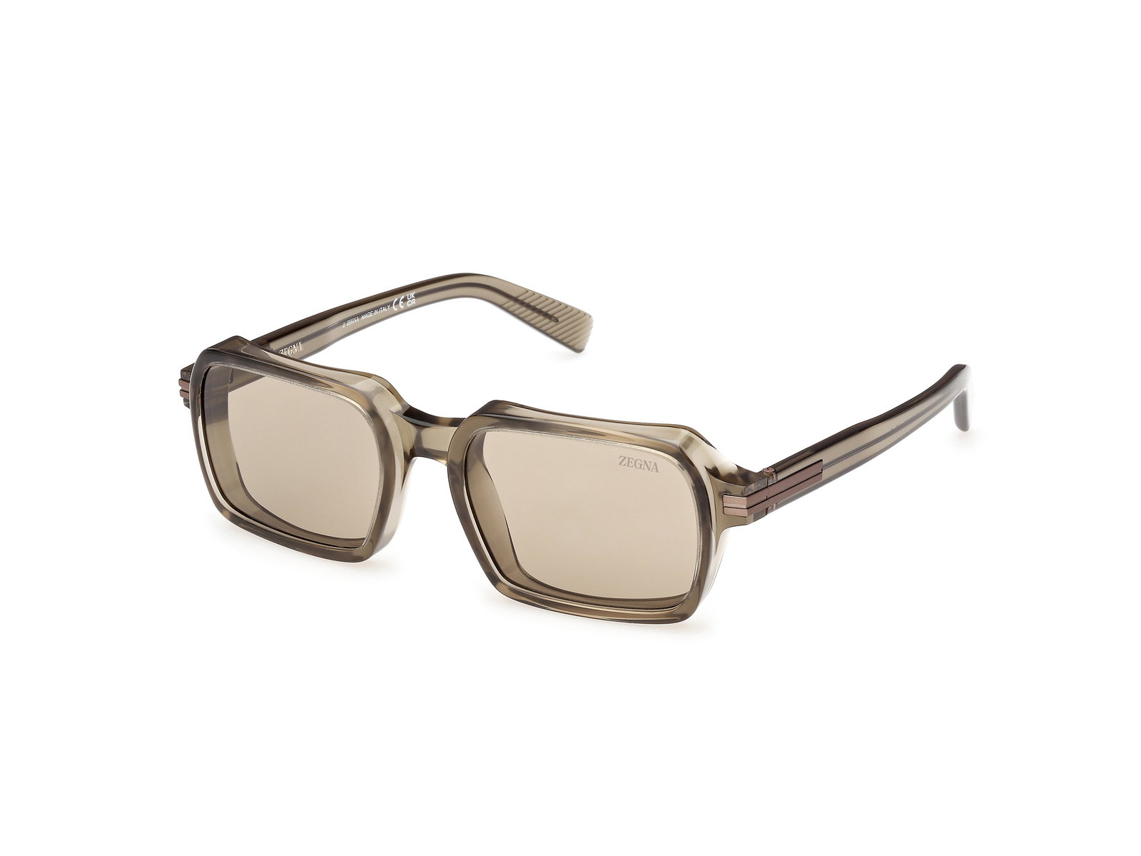 Ermenegildo Zegna Sonnenbrille EZ0254 48E Glänzend Dunkelbraun